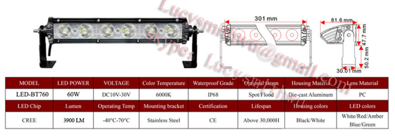 60W Led work lights truck driving lamps/Spot/LED arbeidslys foco faenero Faros, off-road light LED-BT760